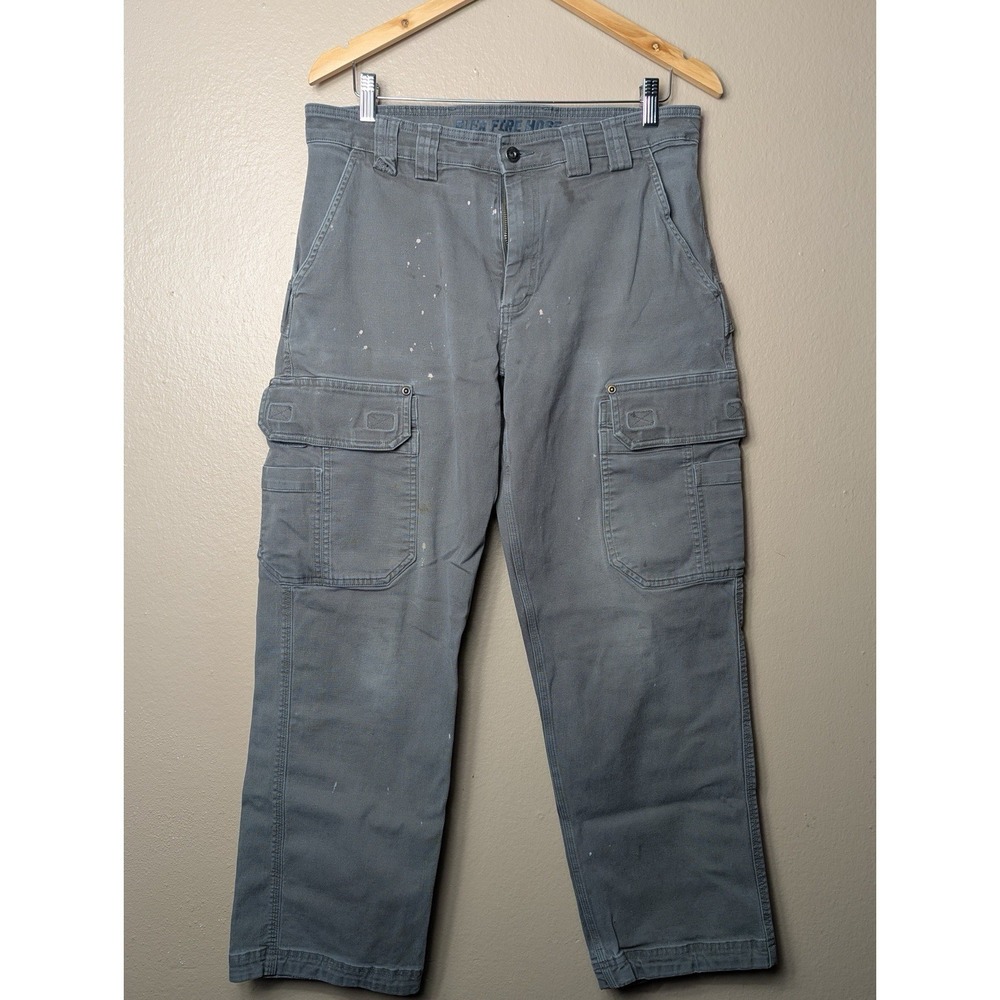 Duluth Trading Co Fire Hose Cargo Work Pants 34x30 Gray Utility‎